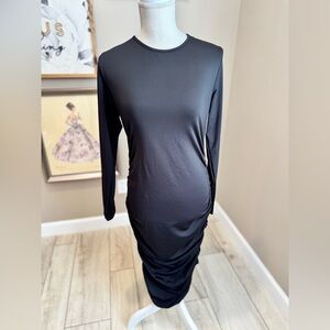 5 for $30 New! Black Long Sleeve Ruched Side Fitted Dress